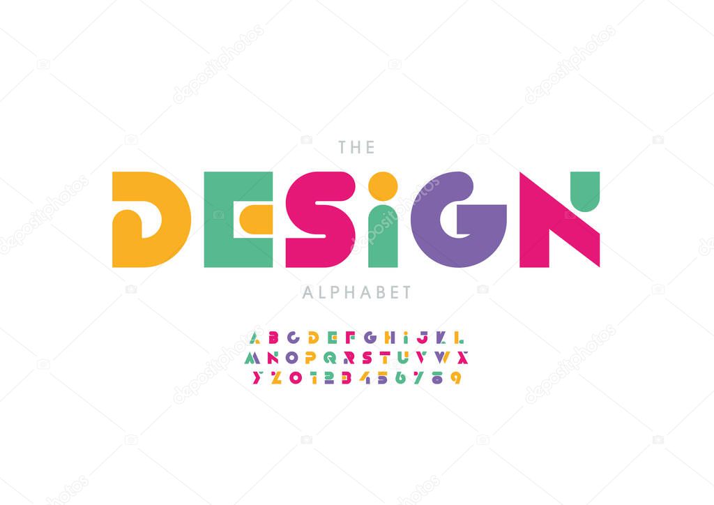 Stylized  design    alphabet, font,  vector illustration           