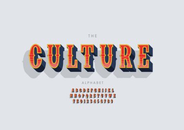 Biçimlendirilmiş kültür alfabesi, yazı tipi, vektör illüstrasyonu     