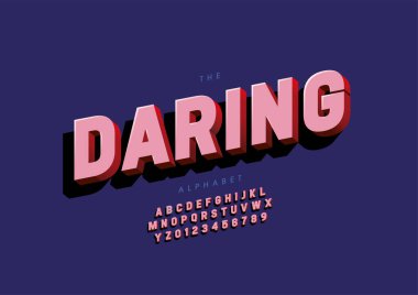 Biçimlendirilmiş cesaret alfabesi, yazı tipi, vektör illüstrasyonu      