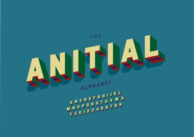 Biçimlendirilmiş hayvan alfabesi, yazı tipi, vektör illüstrasyonu     