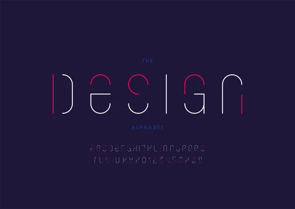 Design Estilizado Alfabeto Fonte Ilustração Vetorial —  Vetores de Stock
