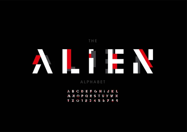 Stylized Alien Alphabet Font Vector Illustration — Stock Vector