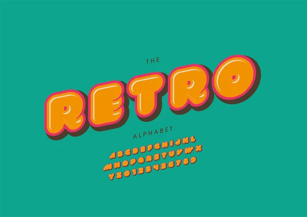 Alfabeto Retro Estilizado Fuente Ilustración Vectorial — Archivo Imágenes Vectoriales