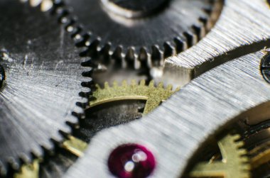 Klasik saat makineleri makro detay mücevher antika eller