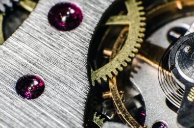 Klasik saat makineleri makro detay mücevher antika