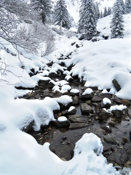 Neve e montanha — Fotografia de Stock