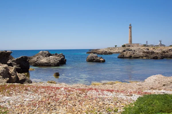 Bir Favignana deniz feneri — Stok fotoğraf