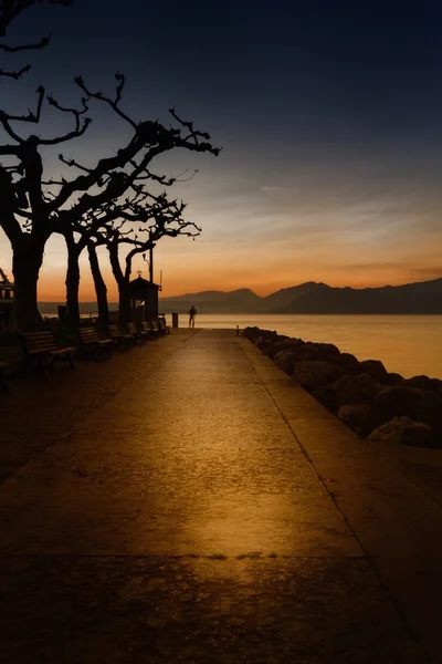 Een uitzicht op zonsondergang Stockfoto