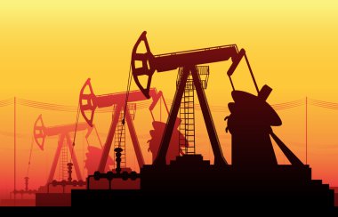 Working Oil Pumps and Drilling Rig, Oil Pump clipart