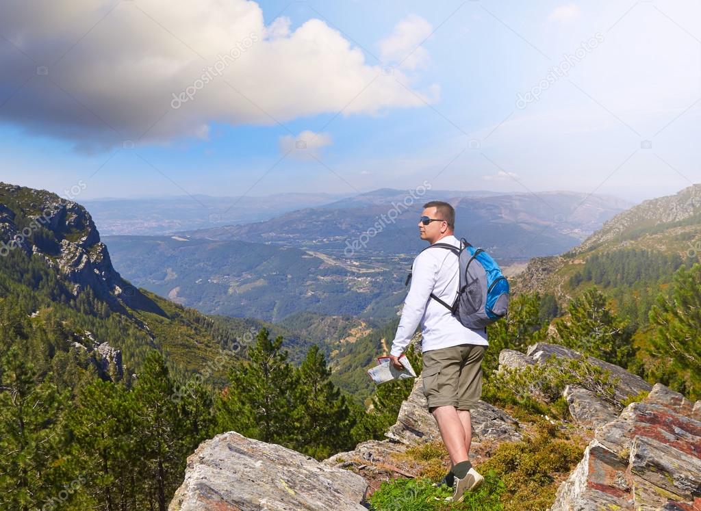 on a rock in the National Park in Portugal