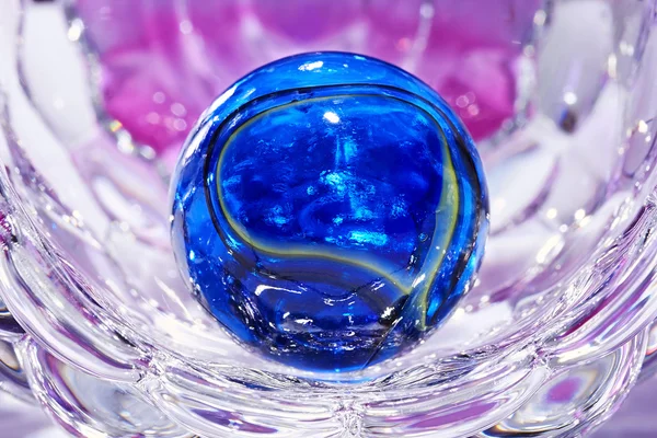 Glass ball with colorful abstract background — Stock Photo, Image