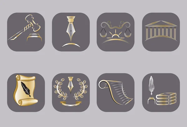 Law Icons Set — Stock Vector