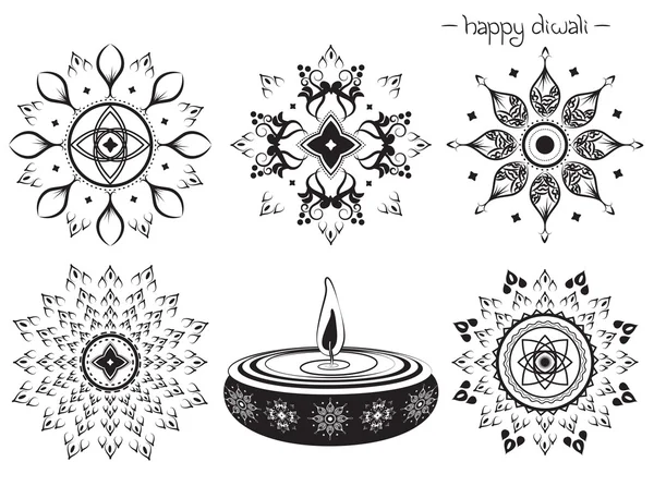 Decoratieve elementen voor diwali ontwerp — Stockvector
