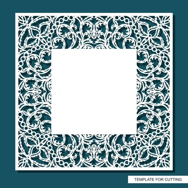 Quadratischer Rahmen Mit Platz Für Text Karte Hochzeitseinladung Leer Urkunde — Stockvektor