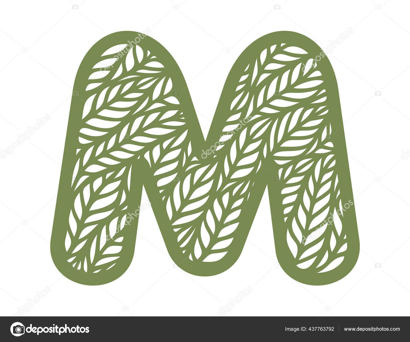 Letter Pattern Leaves Green Object White Background Plants Theme Openwork Vector Image By C Zhigulinadesign Gmail Com Vector Stock