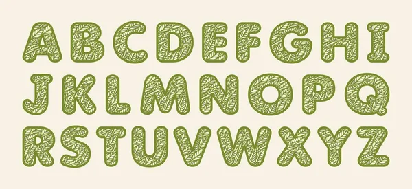 Alphabet Buchstaben Mit Einem Muster Aus Blättern Pflanzen Thema Offenes — Stockvektor