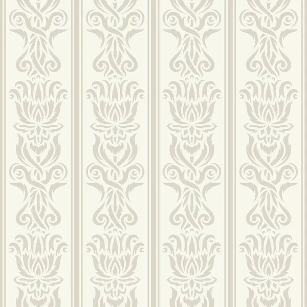 Fundo Sem Costura Com Padrão Clássico Ornamento Floral Linhas Verticais — Vetor de Stock