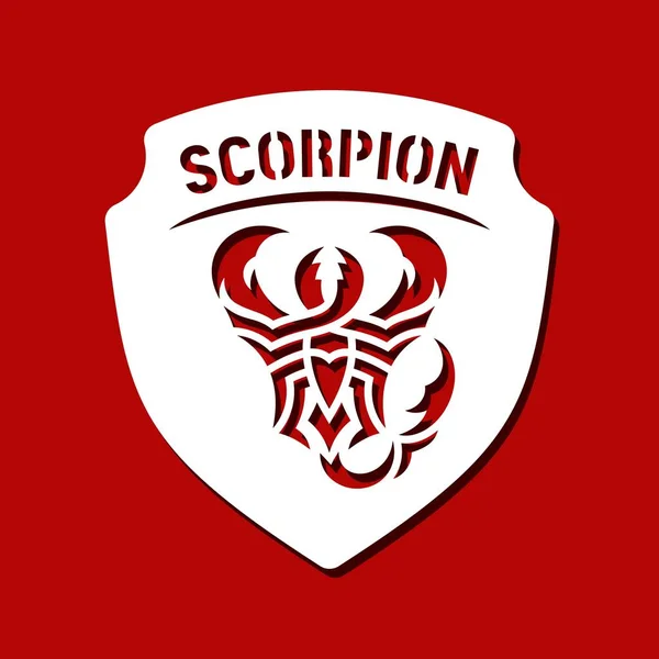 Scorpion Abstrait Sur Bouclier Logo Icône Signe Symbole Une Agence — Image vectorielle