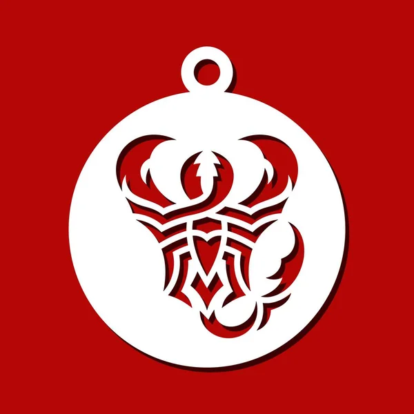 Pendentif Rond Avec Scorpion Abstrait Bijoux Suspendus Boule Noël Modèle — Image vectorielle