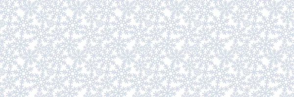 Long Rectangular Background Snowflakes Seamless Pattern Theme Christmas Winter Snowfall — Stok Vektör