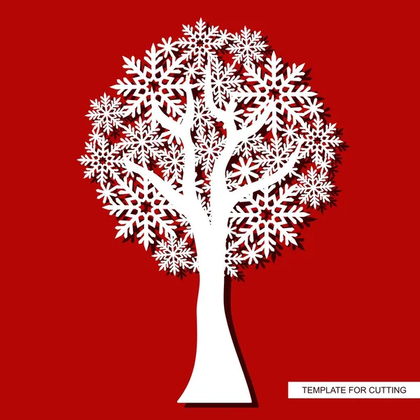 Δέντρο Μια Κορώνα Νιφάδες Χιονιού Χειμερινή Διακόσμηση Για Χριστούγεννα Πρωτοχρονιάτικες — Διανυσματικό Αρχείο