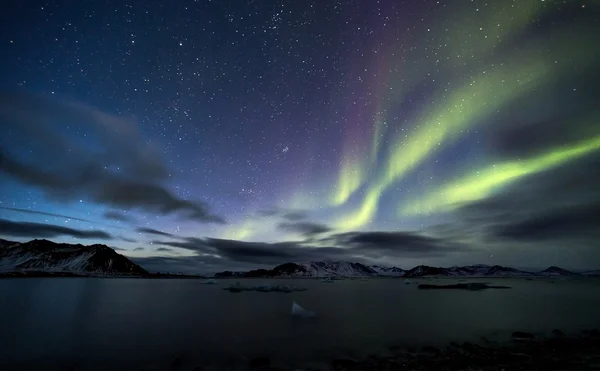 Kuzey ışıkları üzerinde Arctic sky