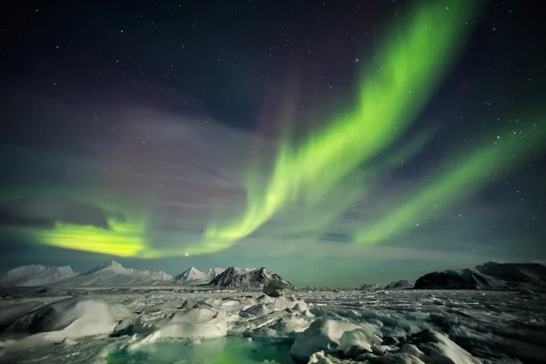 Der arktische Archipel Spitzbergen - Winterzeit Stockbild