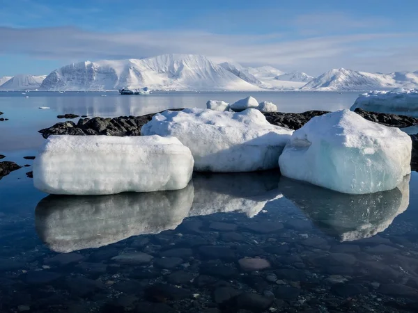 Arctische winterlandschap - Spitsbergen, Svalbard Rechtenvrije Stockafbeeldingen