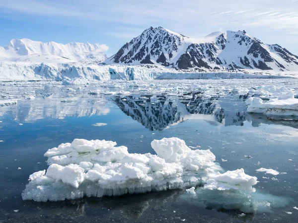 Paisaje ártico con glaciares - Spitsbergen, Svalbard — Foto de Stock