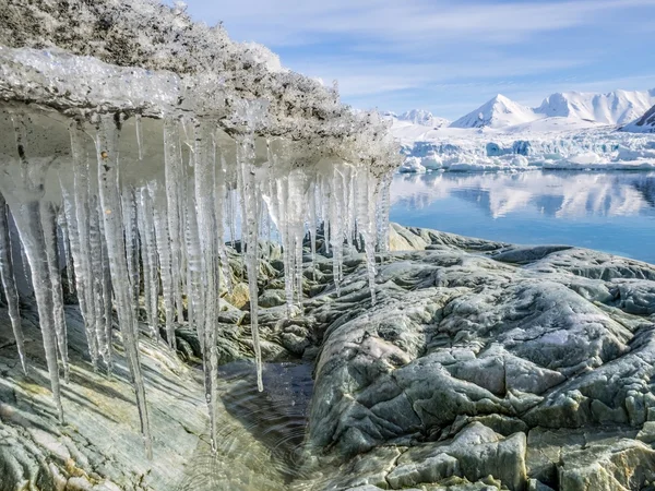 Paisaje ártico con glaciares - Spitsbergen, Svalbard Imágenes de stock libres de derechos