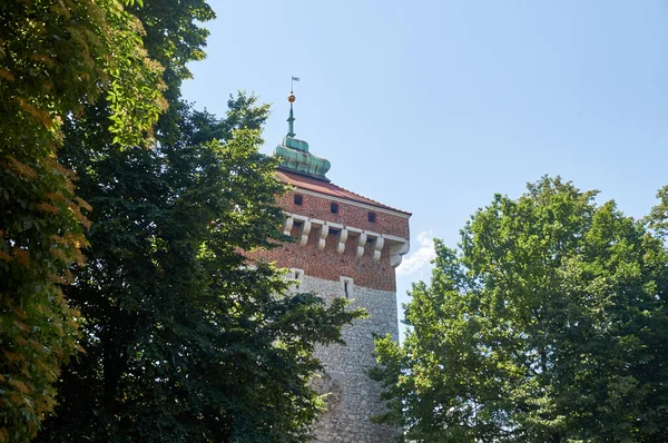 Krakau City Wall Tower Polen — Stockfoto