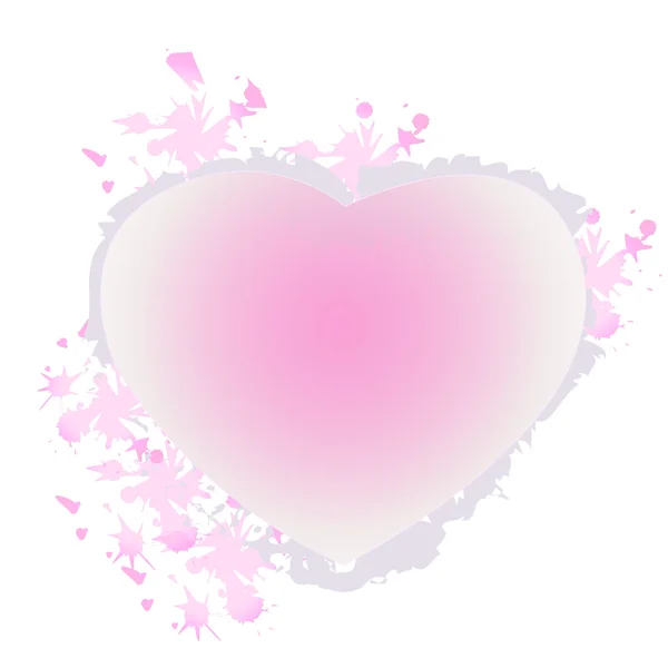 Ett rosa hjärta — Stock vektor