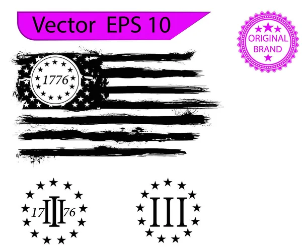 Betsy Ross 1776 13 Yıldız ABD Bayrağını Üzdü. 