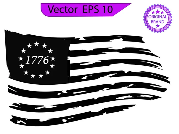 ベッツィ ロス1776年13つ星アメリカ国旗 — ストックベクタ