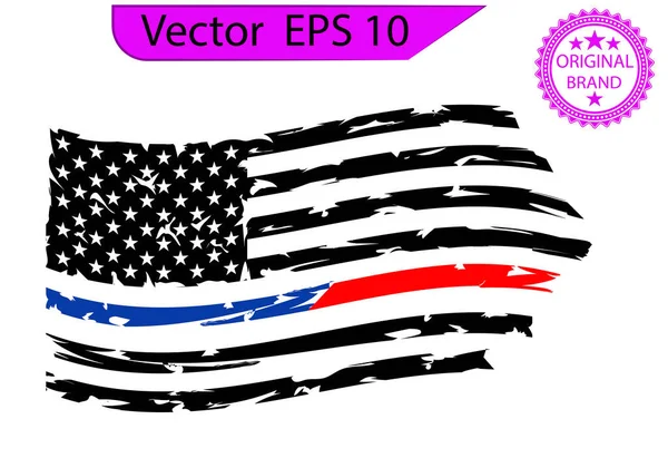 Hasičská Vlajka Eps Požár Oddělení Usa Vlajka — Stockový vektor