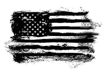 USA Flag - Distressed American flag set, American flag illustration.  Transparent background clipart