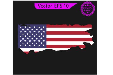 ABD Bayrağı - Amerikan bayrağı seti, Amerikan bayrağı illüstrasyonu. Şeffaf arkaplan