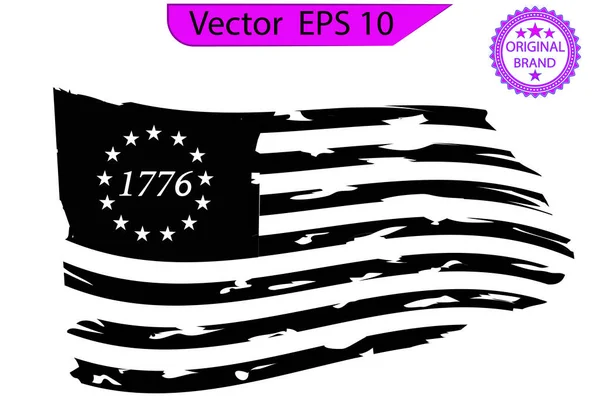 Betsy Ross 1776 Yıldızlar ABD Bayrağı 13 yıldız bayrağı, 1776 bayrak. Şeffaf arkaplan