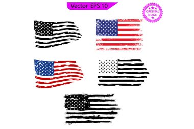 Betsy Ross 1776 13 Yıldız ABD Bayrağını Üzdü. ABD Bayrağı, gazi bayrağı - Şeffaf arka planda sıkıntılı Amerikan bayrağı