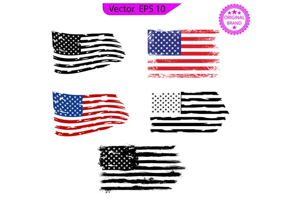 Betsy Ross 1776 Stjärnor Stressade Amerikanska Flaggan Usa Flagga Veteran — Stock vektor