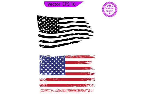 Betsy Ross 1776 Stjärnor Stressade Amerikanska Flaggan Usa Flagga Veteran — Stock vektor