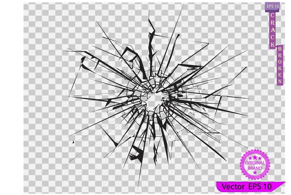 Vidrio Roto Grietas Marcas Bala Vidrio Alta Resolución Vidrio Textura — Archivo Imágenes Vectoriales