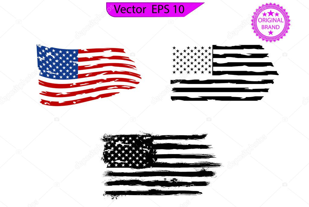 Betsy Ross 1776 13 Stars Distressed US Flag. USA Flag, veteran flag - Distressed American flag on transparent background