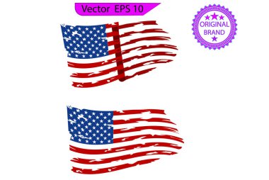 ABD Bayrağı - Amerikan bayrağı seti, Amerikan bayrağı illüstrasyonu. Betsy Ross 1776 13 Yıldız ABD Bayrağını Üzdü. Amerikan bayrağı, gazi bayrağı, vatansever bayrağı, askeri bayrak, Amerikan bayrağı. Sadece ticari kullanım. 