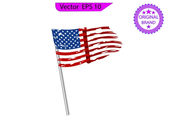 Usa Flag Distress Amerikansk Flagga Set Amerikansk Flagga Illustration Betsy — Stock vektor