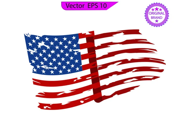 Usa Flag Bandeira Americana Angustiada Ilustração Bandeira Americana Betsy Ross — Vetor de Stock