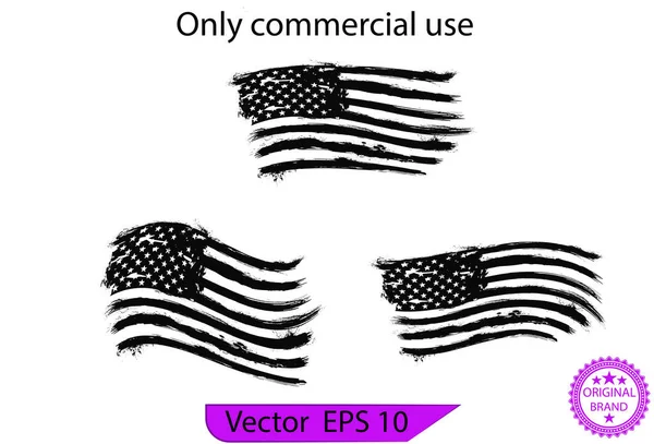 Usa Flag Distressed American Flag Splash Elements Eps Patriot Flag — Stock Vector