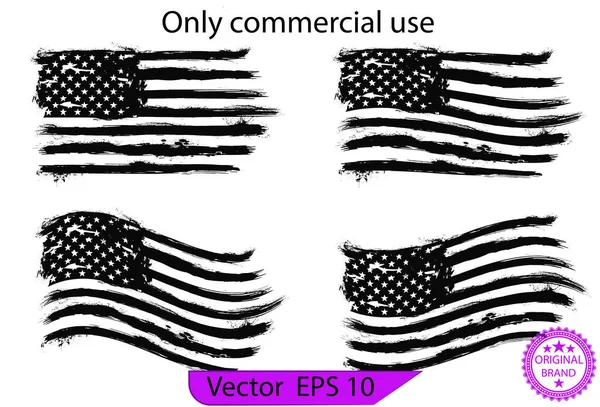 Bandiera Usa Bandiera Americana Angosciata Con Elementi Splash Bandiera Patriota — Vettoriale Stock