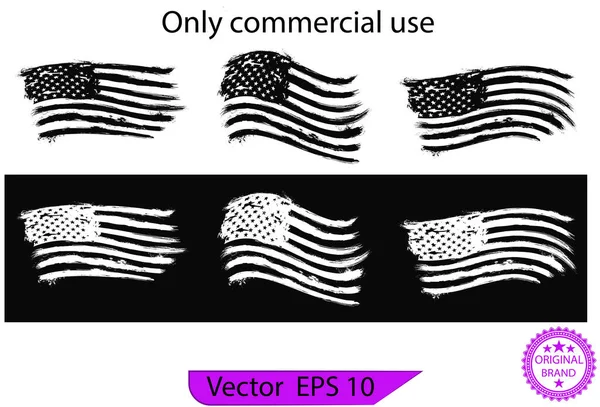 Usa Flag Distressed American Flag Splash Elements Eps Patriot Flag — Stock Vector