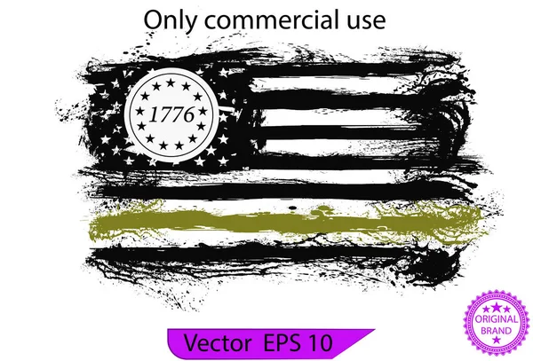 Betsy Ross 1776 Sterne Distressed Flagge Nur Kommerzielle Nutzung — Stockvektor